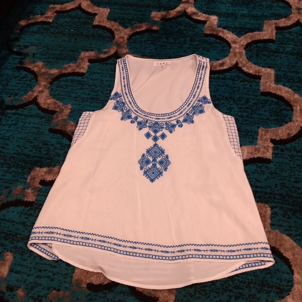 THML white and blue shirt size S